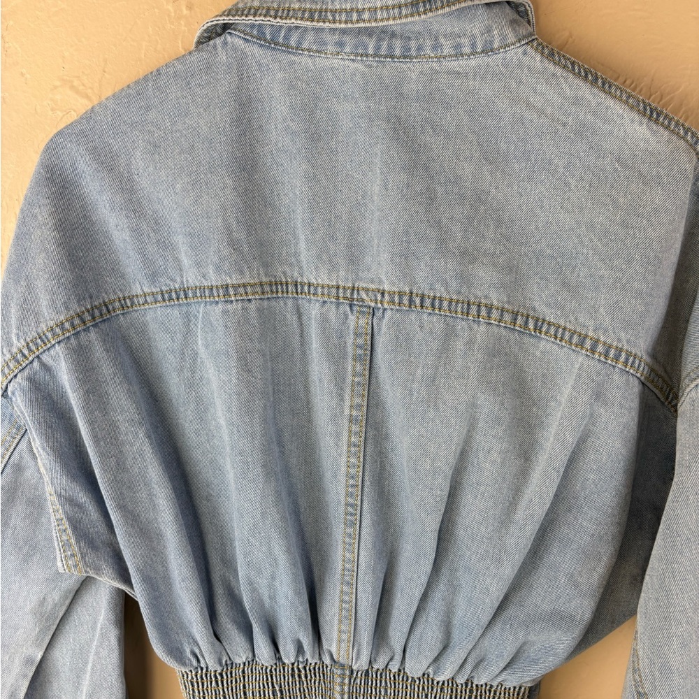Mabel Light Blue Denim Jean Jumpsuit Long Sleeve Buttons Women’s size medium - Picture 8 of 11